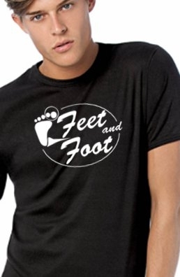 T SHIRT HOMME Noir "Feet and Foot 2013" modèle 1.