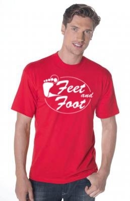 T SHIRT HOMME Rouge "Feet and Foot 2013" modèle 1.