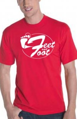 T SHIRT HOMME Rouge "Feet and Foot 2013" modèle 2.