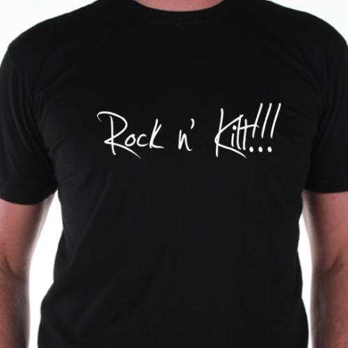 BLACK T SHIRT FOR MEN "Rock n' Kilt !!!" CELKILT